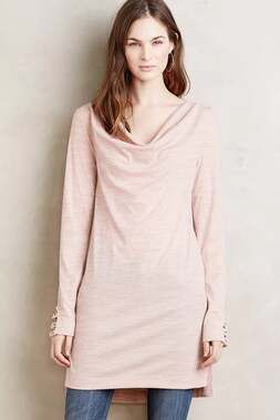 Anthropologie Pure + Good Cowled Jersey Tunic Top